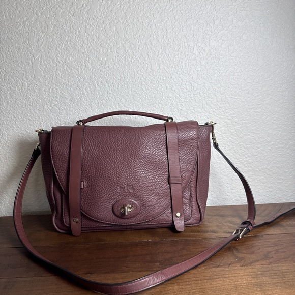 COACH Bleecker Brooklyn 32263 Maroon Fatigue Leather Messenger Crossbody Rare